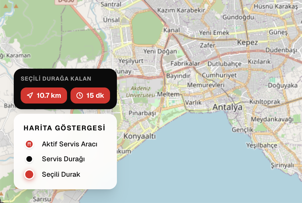 Güzergah Bilgi Ekranı
